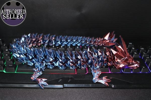 Blue Red CC3D Crystal Dragon 45cm 3