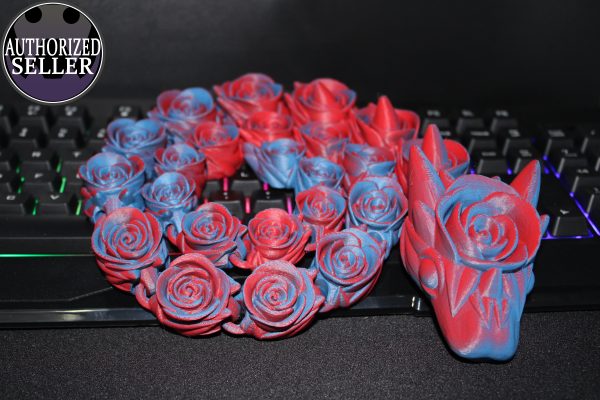 Matte Blue Red Rose Snake 1